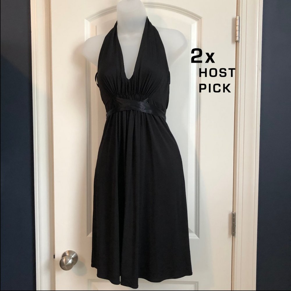 *2x HP* BCBGMAXAZRIA Classic Black Halter Dress XSP